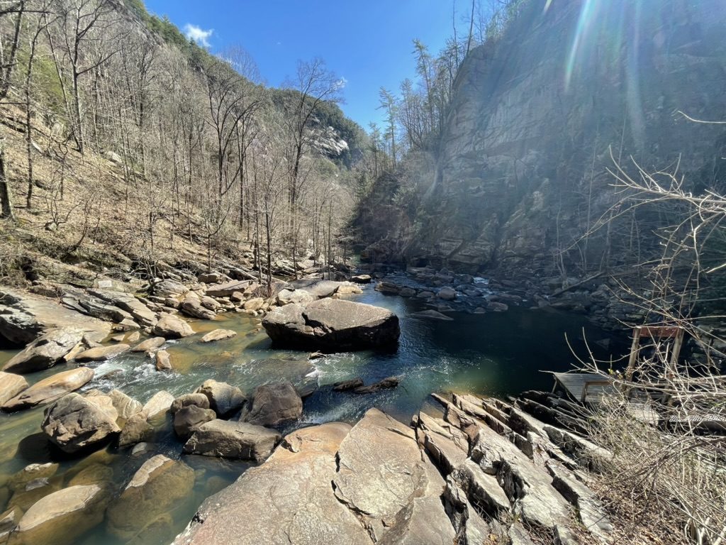 The river on the floor of Tallulah Gorge